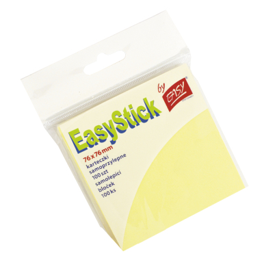 Bloček samolepicí EASY 76x76mm 100listů žlutá