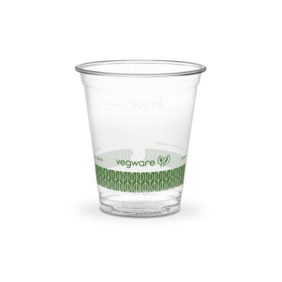 Průhledný PLA kelímek s logem, 300 ml, Ø 9,6 cm, 250 ks