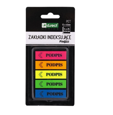 Záložky samolepicí D.RECT 43 x 25 mm, 50 lístků, popisovatelné