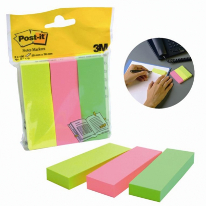 Záložky samolepicí Post-it® 671/3 25x76mm 3x100listů